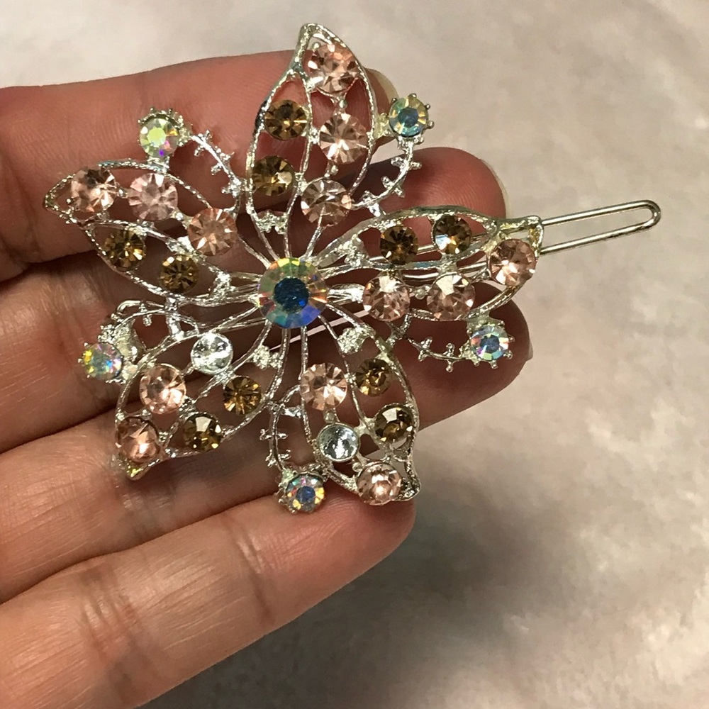 ✨✨5/$10✨✨ Multicolor Beads rhinestones Hair Clip Accessory New without Tags - Picture 5 of 7